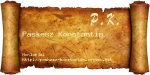 Paskesz Konstantin névjegykártya
